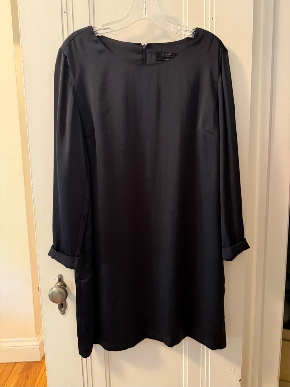 AllSaints Black Long-Sleeve Shift Dress Medium